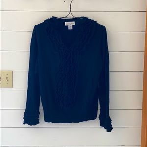 Cashmere ruffle sweater